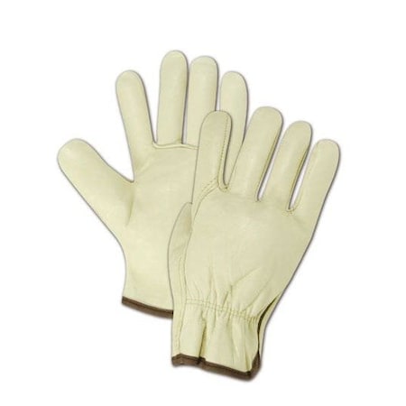 Magid Leather Drivers Gloves, Slip On Cuff, Wing Thumb Thumb, Tan, M 12 PK B571DE-M
